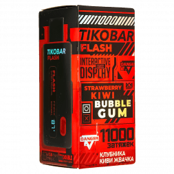 TIKOBAR FLASH - Клубника Киви Жвачка (Strawberry Kiwi Bubble Gum, 11000 затяжек)