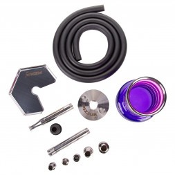 Кальян Pizduk PRO - Black-Bag (Фиолетово-Розовая Колба)